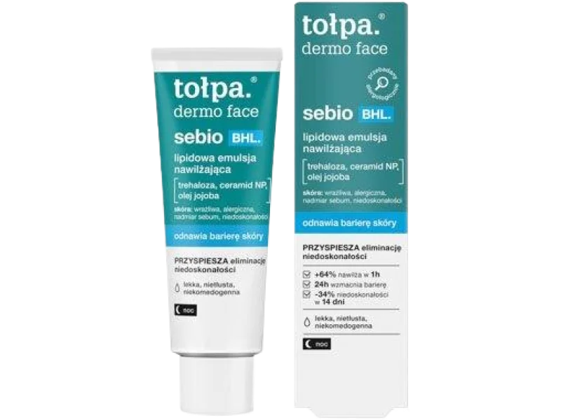 Tołpa Dermo Face Sebio BHL lipidowa emulsja nawilżająca, emulsja na skórę