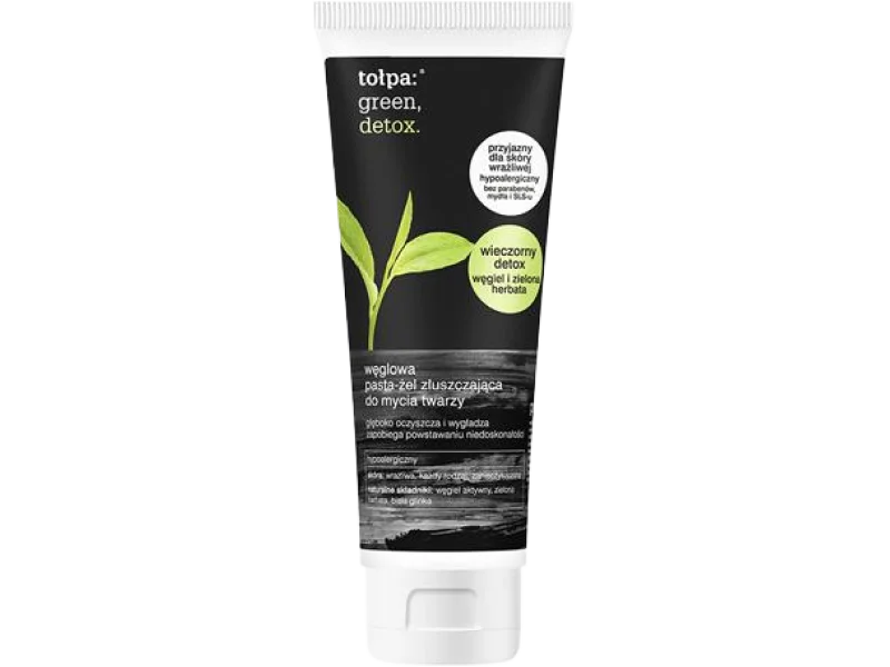 Tołpa Green Detox węglowa pasta-żel złuszczająca do mycia twarzy