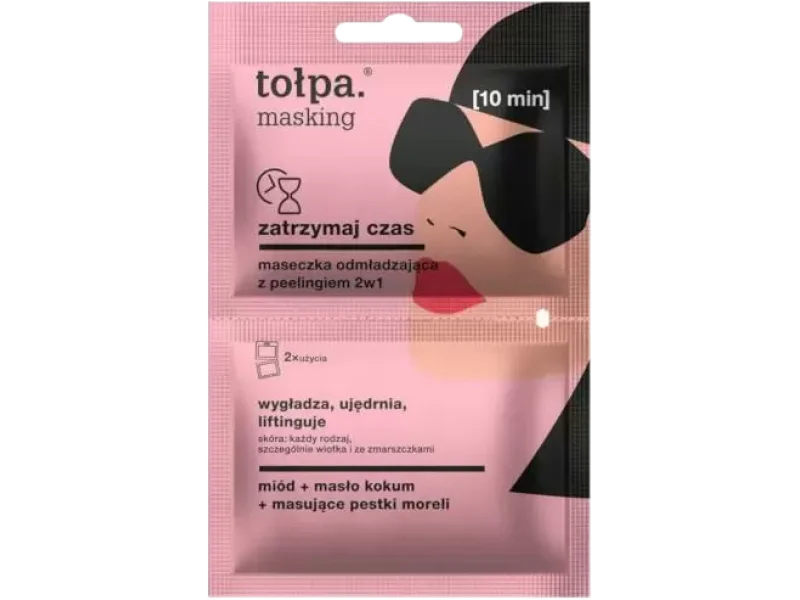 Tołpa Masking Zatrzymaj czas odmładzająca z peelingiem 2w1, maska