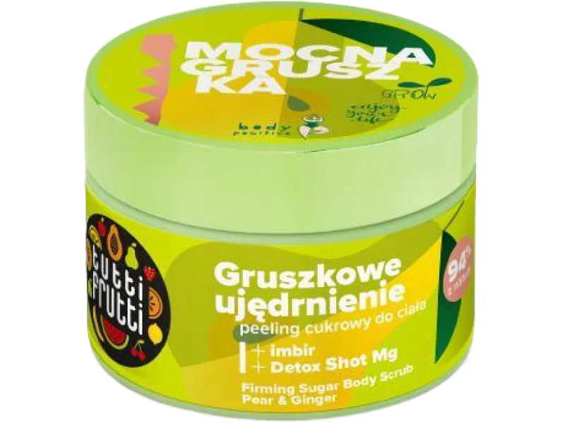 Tutti Frutti gruszka i imbir + detox shot Mg ujędrniający peeling cukrowy do ciała
