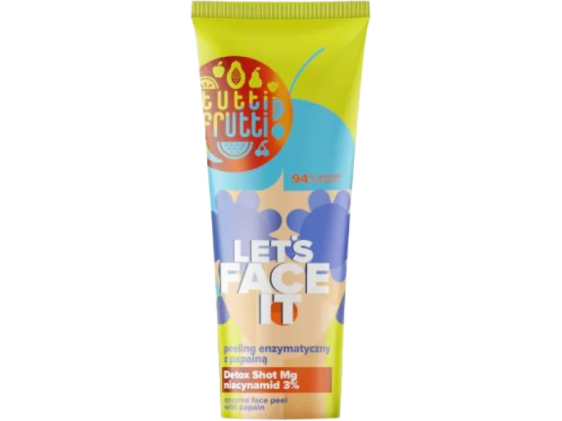Tutti Frutti Let’s Face It peeling enzymatyczny do twarzy z papainą i niacynamidem + Detox Shot Mg