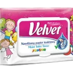 VELVET JUNIOR Nawilżany papier toaletowy, chusteczki