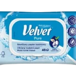 VELVET PURE Nawilżany papier toaletowy, chusteczki