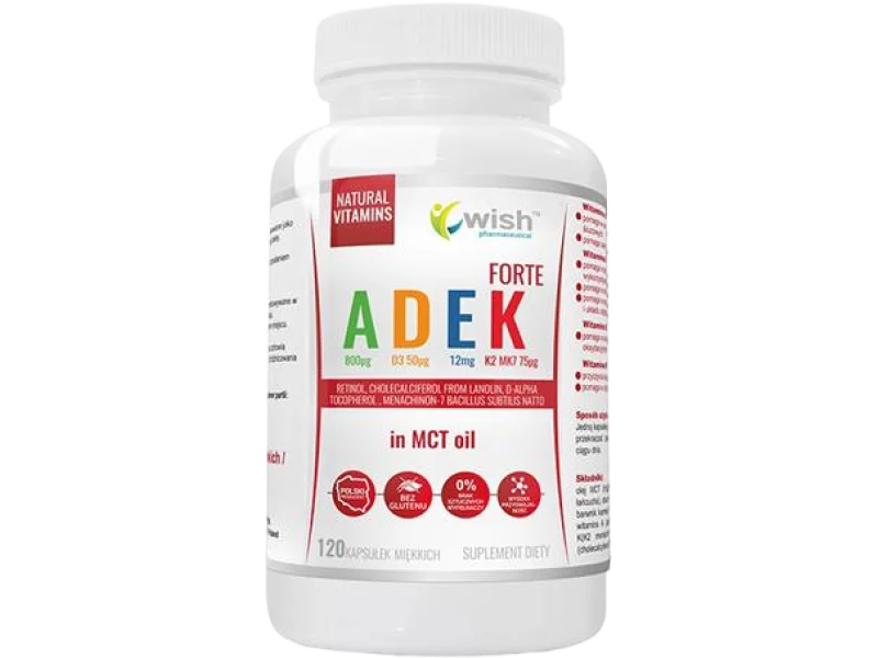 Wish ADEK Forte w oleju MCT, kapsułki miękkie