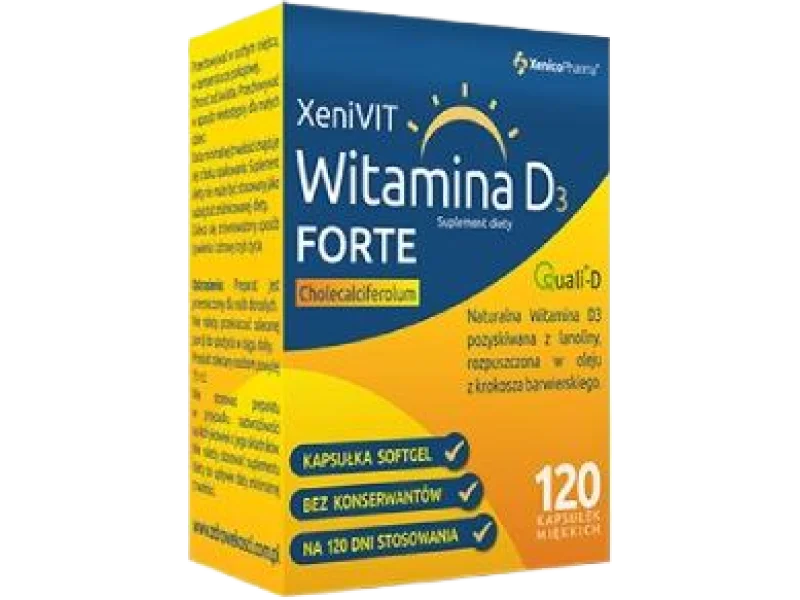 XeniVIT, witamina D3 Forte, kapsułki miękkie, 4000 j.m.