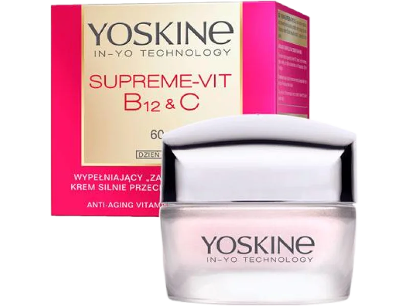 YOSKINE Supreme-Vit B12 + C naprawczy krem silnie przeciwzmarszczkowy do twarzy na noc 60+