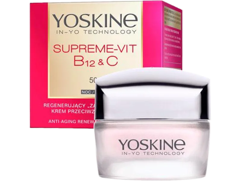 YOSKINE Supreme-Vit B12 + C regenerujący przeciwzmarszczkowy do twarzy na noc 50+, krem