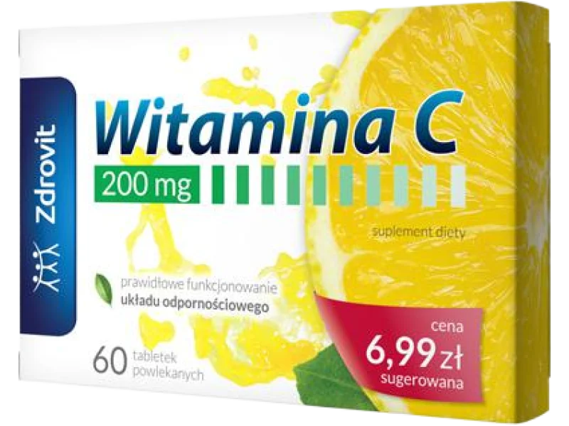 Zdrovit Witamina C, tabletki powlekane, 200 mg