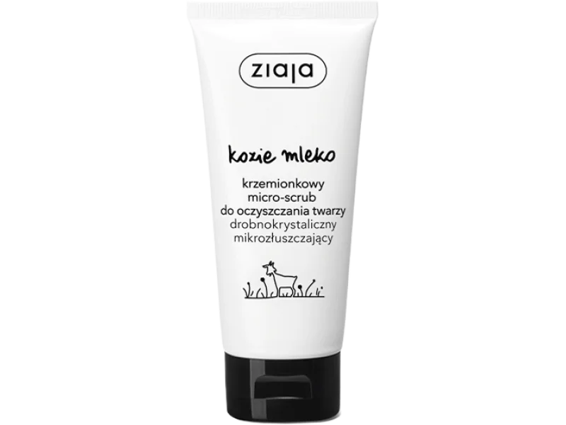 ZIAJA Kozie mleko krzemionkowy micro-scrub do oczyszczania twarzy, peeling