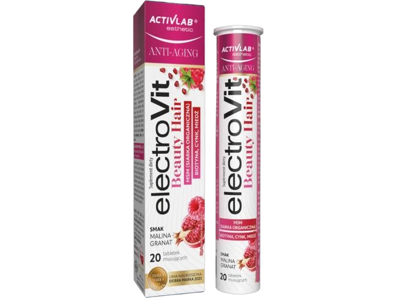 Activlab Electrovit Beauty hair, malina granat, tabletki musujące