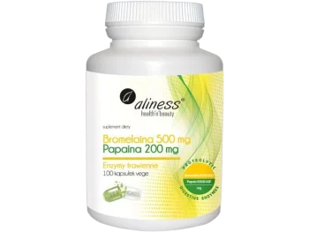 Zdjęcie produktu Aliness Bromelaina papaina, kapsułki, 500 mg + 200 mg