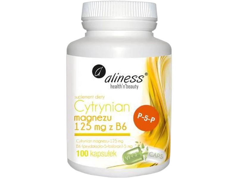 Aliness Cytrynian magnezu + B6, kapsułki