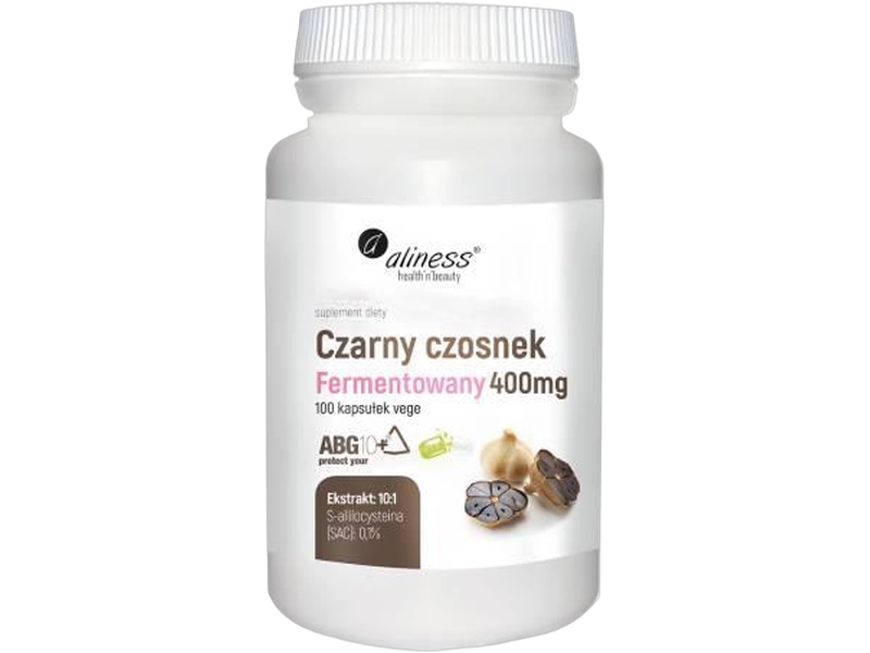Aliness Czarny czosnek fermentowany ABG10+, kapsułki