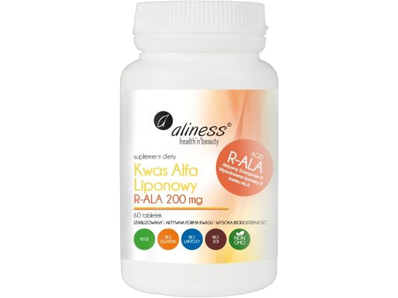 Aliness Kwas alfa liponowy R-ALA, tabletki, 200 mg