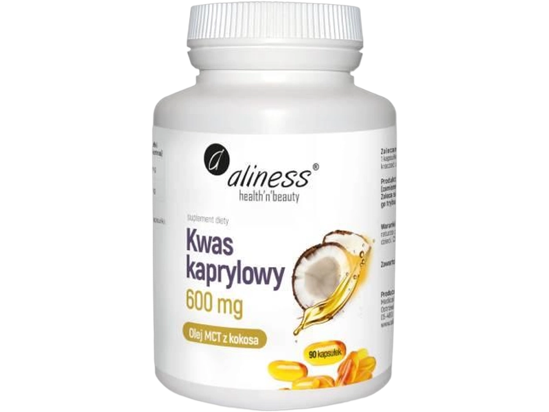 Aliness Kwas kaprylowy, kapsułki miękkie, 600 mg