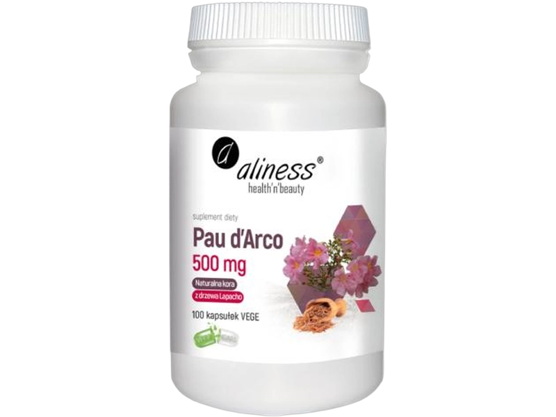 Aliness Pau d’arco sproszkowana kora lapacho, kapsułki, 500 mg