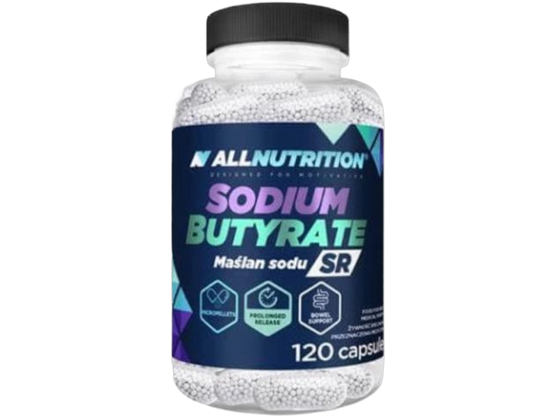 Allnutrition Sodium butyrate SR, kapsułki o przedłużonym uwalnianiu, 600 mg