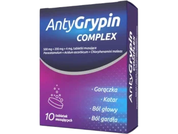 Zdjęcie produktu Antygrypin Noc, tabletki musujące, 500 mg + 200 mg + 4 mg