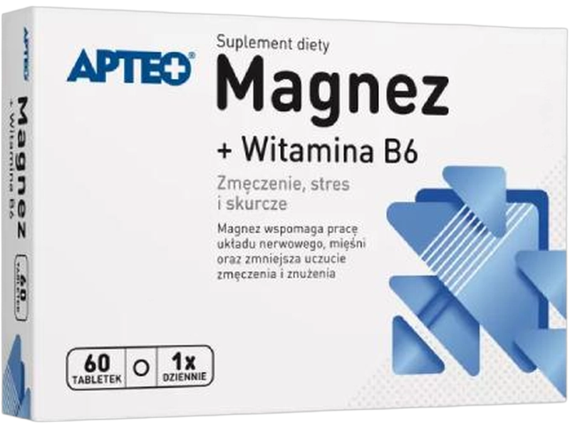 Apteo Magnez + Witamina B6, tabletki, 60mg+5mg