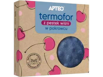 Zdjęcie produktu Apteo z pestek wiśni w niebieskim pokrowcu, termofor