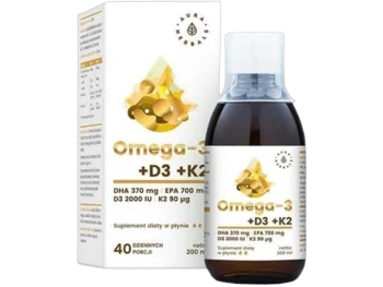 Zdjęcie produktu Aura Herbals Omega-3 370 DHA + D3 + K2MK7, płyn