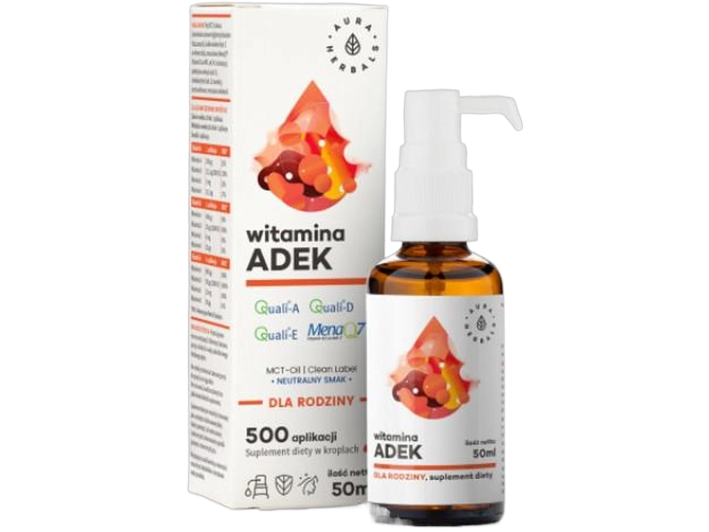 Aura Herbals Witamina ADEK dla rodziny MCT, krople