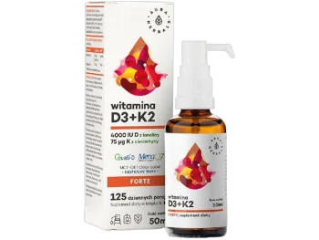 Zdjęcie produktu Aura Herbals Witamina D3 + K2, krople, 100 µg + 75 µg