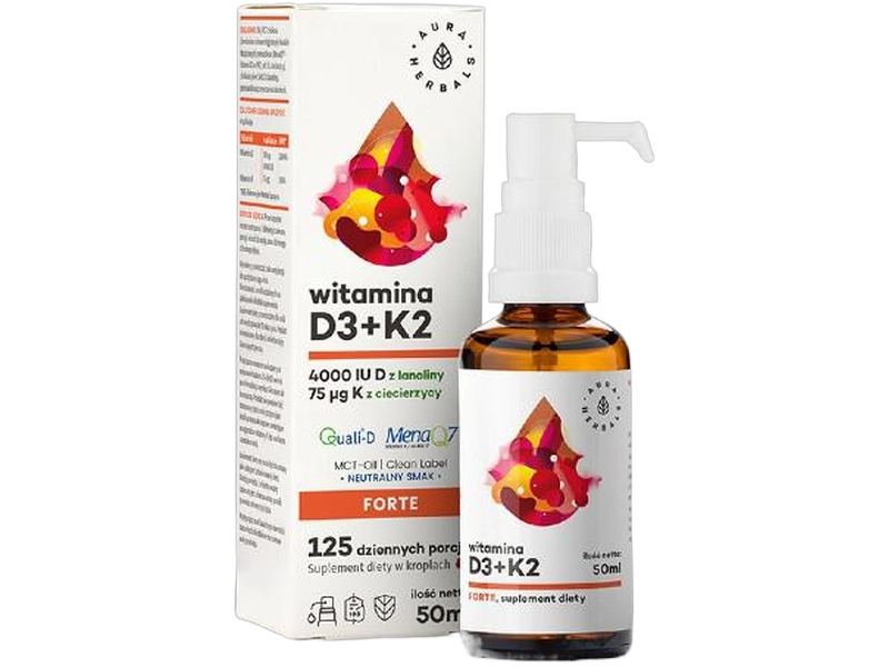 Aura Herbals Witamina D3 + K2, krople