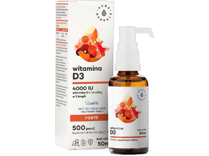 Aura Herbals Witamina D3 MCT, płyn, 4000 IU