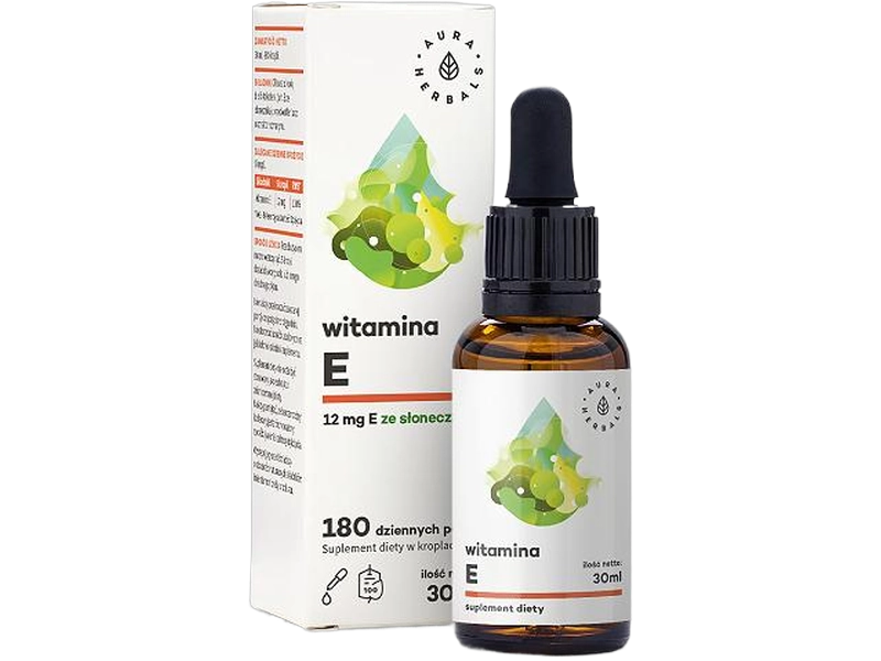 Aura Herbals Witamina E, krople, 12 mg