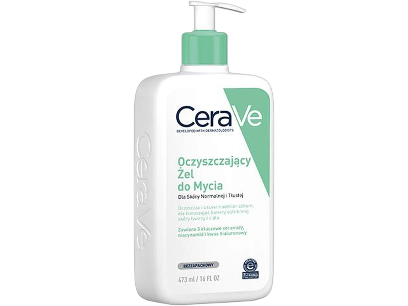 CeraVe Oczyszczający żel do mycia dla skóry normalnej i tłustej, żel
