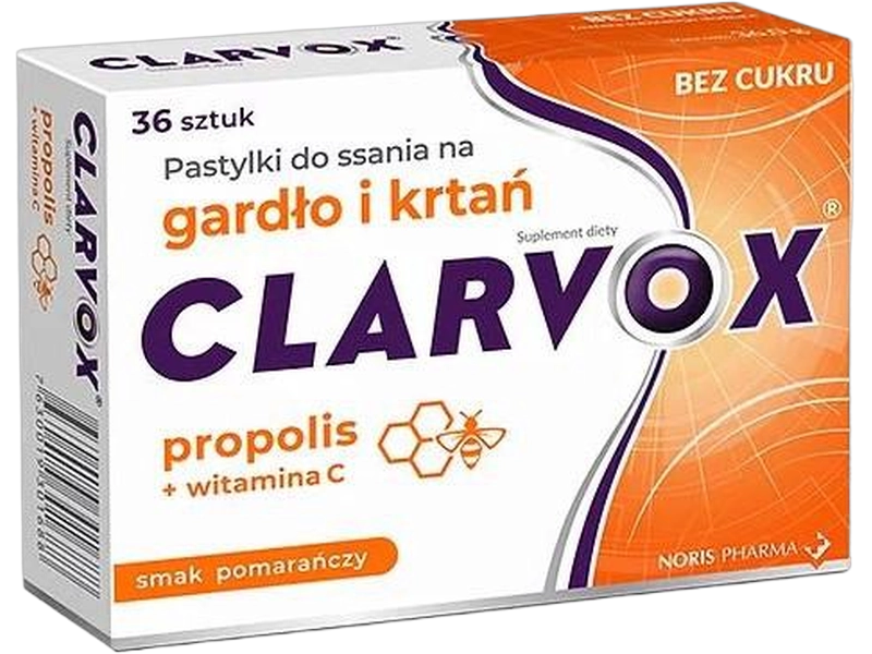 Clarvox Propolis, pomarańcza, pastylki do ssania