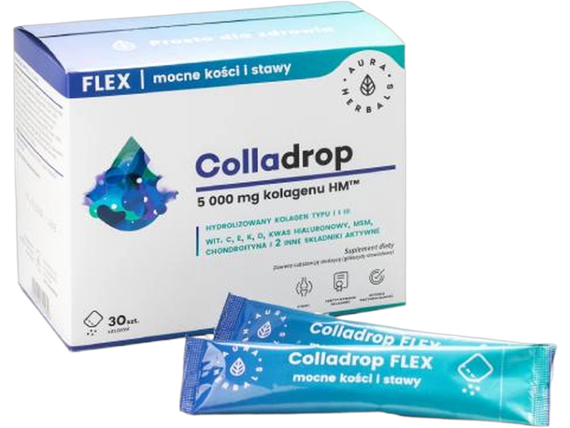 Colladrop Flex kolagen morski, granulat w saszetkach, 5000 mg