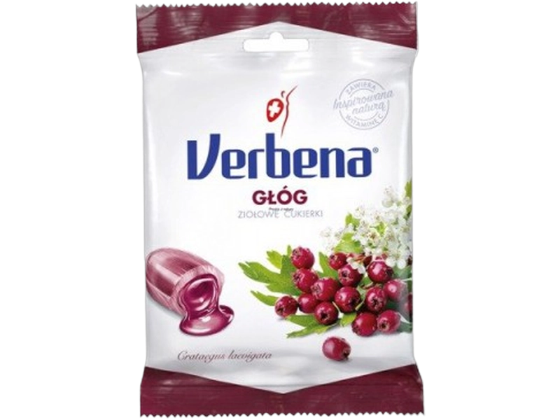 Cukierki Verbena głóg, pastylki do ssania, 80 mg/100 g
