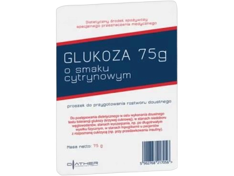 Diather Glukoza, smak cytrynowy, proszek do sporządzania roztworu doustnego, 75 g