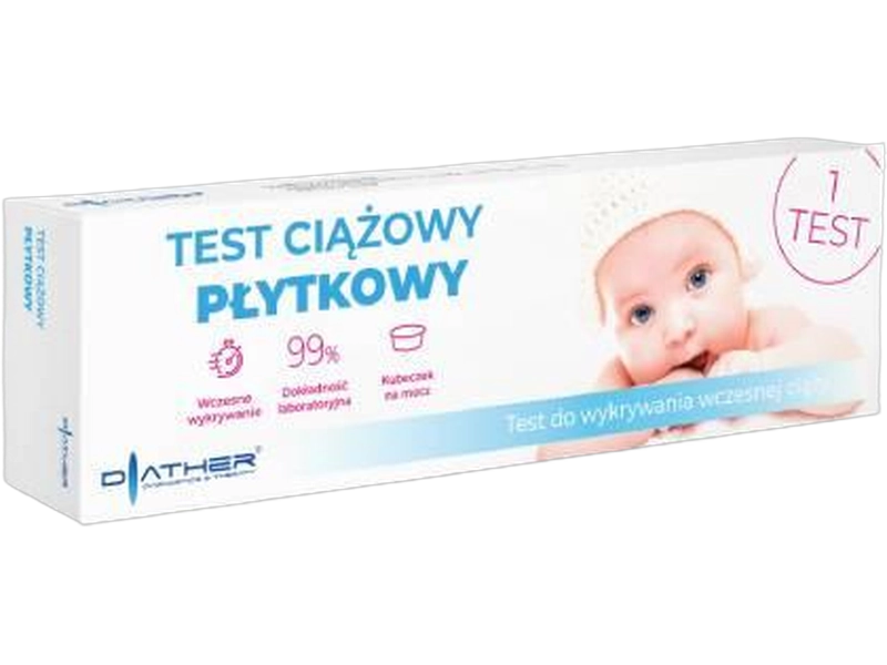 Diather Test ciążowy hCG płytkowy, test diagnostyczny, 25 mIU/ml