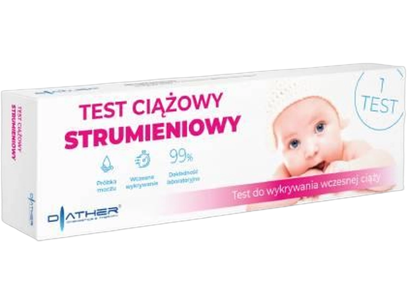 Diather Test ciążowy hCG strumieniowy, test diagnostyczny