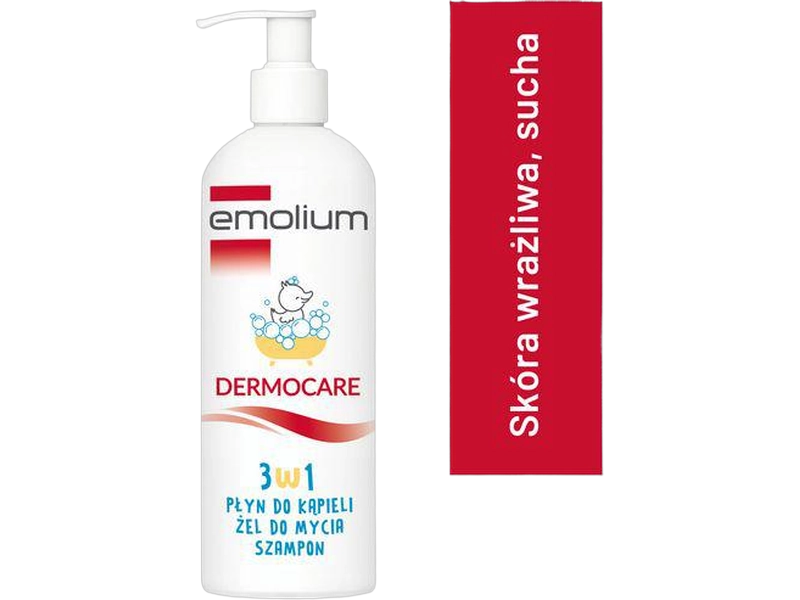 Emolium Dermocare 3w1 płyn do kąpieli, żel, szampon, płyn,żel,szampon