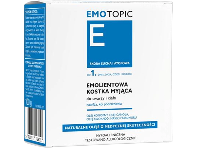 Emotopic Emolientowa kostka myjąca, mydło