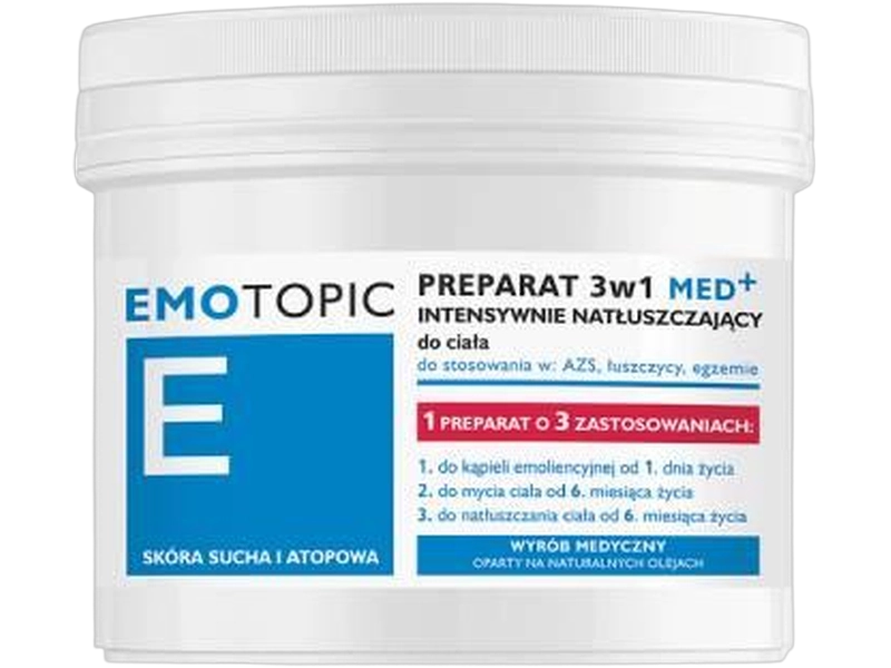 Emotopic Med+, preparat 3w1 intensywnie natłuszczający, krem
