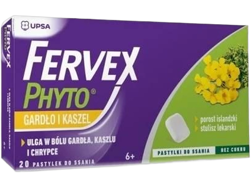 Fervex Phyto gardło i kaszel, pastylki do ssania