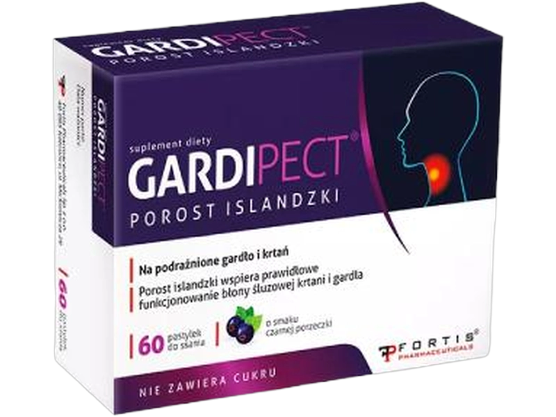 Gardipect Porost islandzki, czarna porzeczka, pastylki do ssania