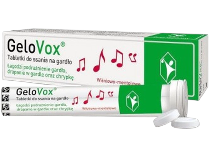 Gelovox, smak wiśniowo-mentolowy, tabletki do ssania
