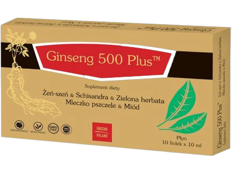Ginseng 500 plus, płyn doustny, 10 mg