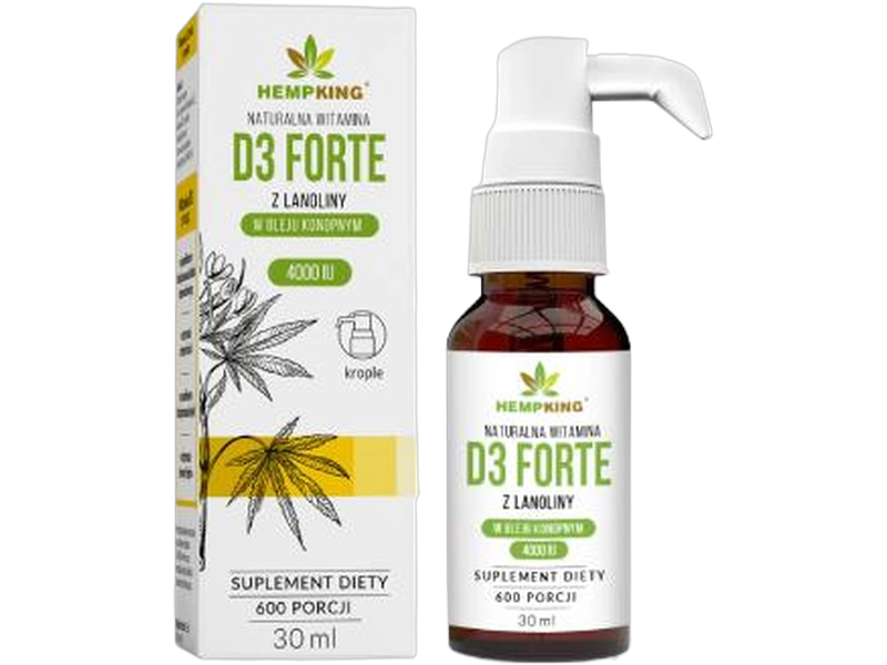 Hempking Naturalna witamina D3 forte, krople, 50 µg
