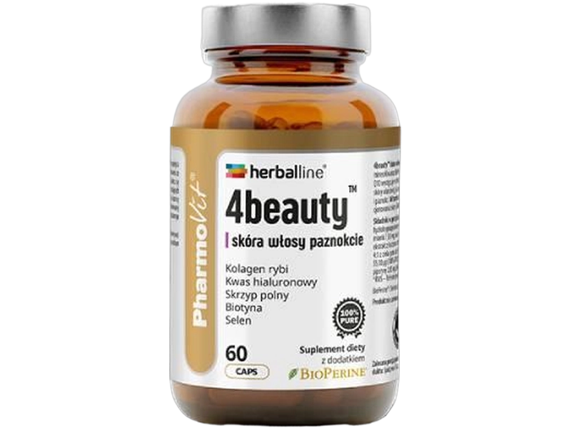 Herbaline 4beauty skóra włosy paznokcie z BioPerine, kapsułki