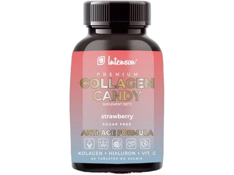 Intenson Collagen candy, smak truskawkowy, tabletki do ssania