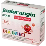 Junior-angin, smak truskawkowy, lizak