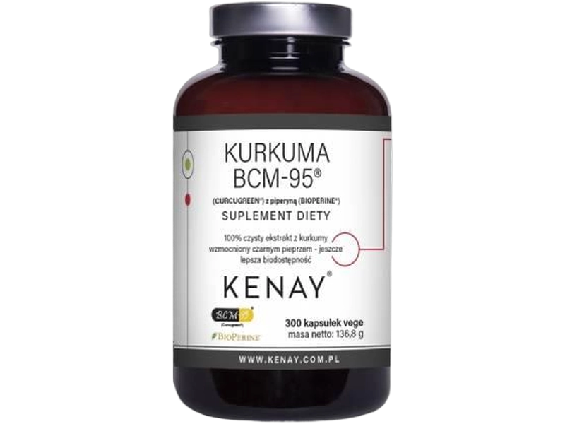 Kenay Kurkuma BCM-95 Curcugreen z piperyną, kapsułki