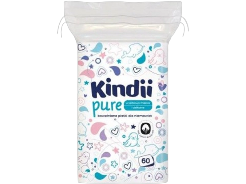 Kindii Pure płatki bawełniane kosmetyczne dla niemowląt, wata